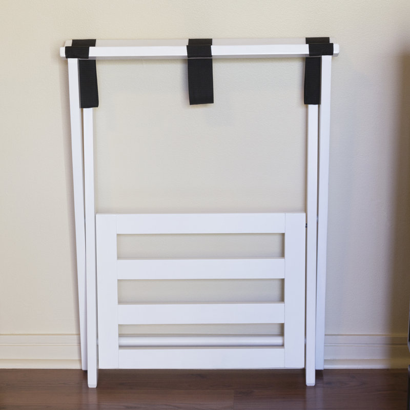 Lipper International Right Height Luggage Rack with Shoe Shelf